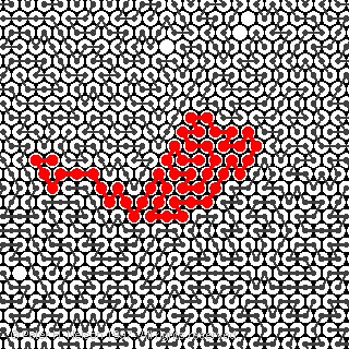 Fig. 1 Self-segregation of a 2d-polymer melt.